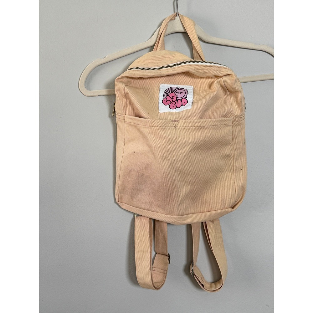Big Bud Press Mini Backpack Women OS Peach Pastel Canvas Bag Travel Art Kidcore